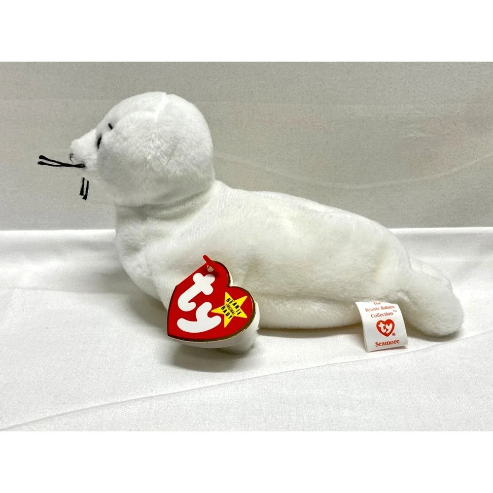 Vintage Ty Beanie Babies Seamore Baby Seal 1993 Retired Plush Rare See Tags MWMT